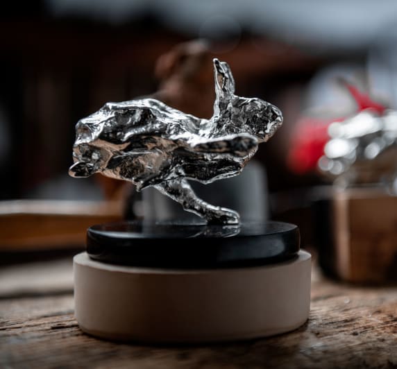 Agile Rabbit in Sterling silver - Haute Orfèvrerie